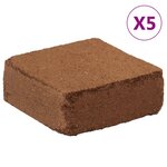 vidaXL Blocs de noix de coco 5 Pièces 5 kg chacun 25 kg au total