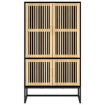 vidaXL Buffet haut noir 70x35x125 cm bois d'ingénierie