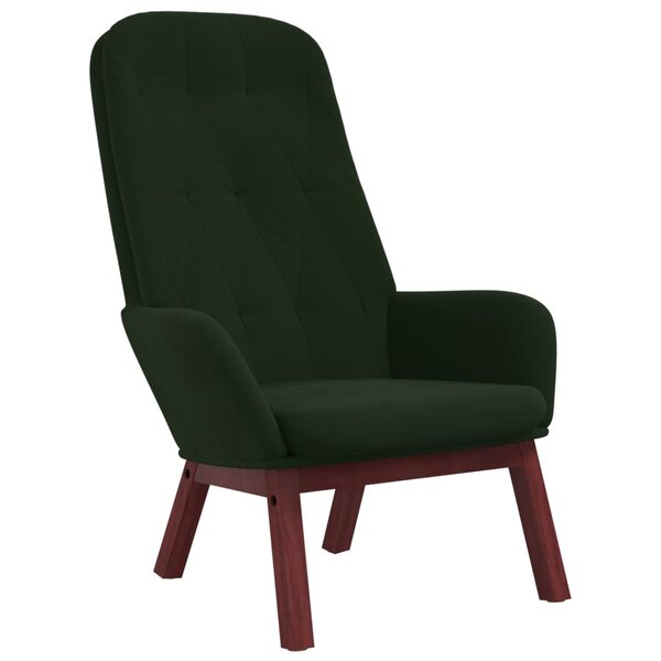 vidaXL Chaise de relaxation Vert foncé Velours