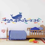Sticker mural - baleine bleue