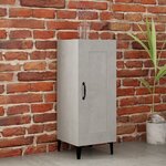 vidaXL Buffet Gris béton 34 5x34x90 cm Bois d'ingénierie