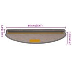 vidaXL Tapis d'escalier autocollants 30 Pièces 65x21x4 cm platine