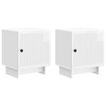 vidaXL Cabinet de chevet 2 Pièces Blanc brillant 43 x 34 5 x 50 cm
