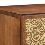 vidaXL Meuble Haut Marron Miel avec accents dorés Bois de Manguier Massif