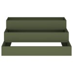 vidaXL jardinière de jardin 3 niveaux 90x90x35 cm olive acier