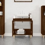 vidaXL Meuble d'évier chêne marron 58x33x60 cm bois d'ingénierie