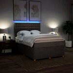 vidaXL Sommier à lattes de lit avec matelas Taupe 140x200 cm Tissu