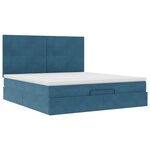 VidaXL Cadre de lit ottoman avec matelas bleu foncé 160x200 cm velours