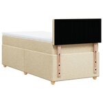vidaXL Sommier à lattes de lit avec matelas Crème 100x200 cm Tissu