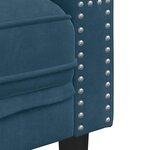 vidaXL Canapé Chesterfield avec traversins 3 places bleu velours