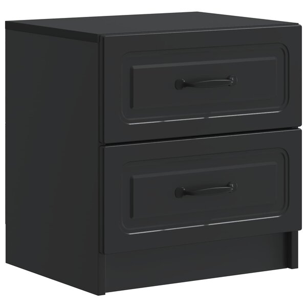 vidaXL Cabinet de chevet Noir 43 x 34 5 x 44 5 cm Bois d'ingénierie
