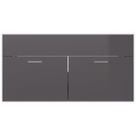 vidaXL Armoire d'évier Gris brillant 90x38 5x46 cm Bois d’ingénierie