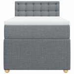 vidaXL Sommier à lattes de lit avec matelas Gris clair 90x200 cm Tissu