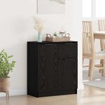 vidaXL Buffet avec tiroir Chêne noir 60 x 30 x 70 cm Bois d'ingénierie