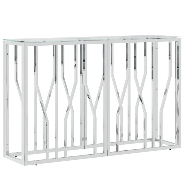 vidaXL Table console 110x30x70 cm acier inoxydable et verre