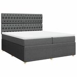vidaXL Sommier à lattes de lit avec matelas Gris foncé 200x200cm Tissu