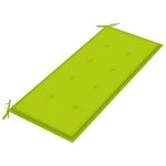 vidaXL Banc de jardin avec coussin vert vif 120 cm Bois de teck massif