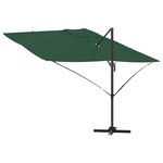 vidaXL Parasol Roma à Bras Déporté Vert et Noir 352 x 251 x 260 cm