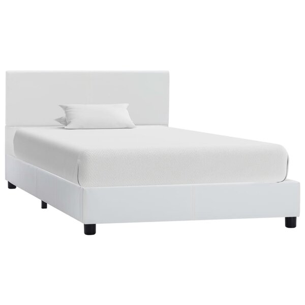 vidaXL Cadre de lit sans matelas blanc similicuir 90x200 cm