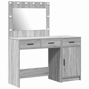 vidaXL Table de Toilette 2 Pièces Gris 40 x 41 x 75 cm Bois d'ingénierie