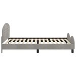 vidaXL Cadre de lit pour enfants avec tête de lit Gris clair Velours