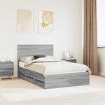 vidaXL Cadre de lit Gris Sonoma 120 x 200 cm Bois Ingénierie