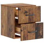 vidaXL Cabinet de chevet mural 2 Pièces Bois ancien 34 5 x 33 x 40 cm