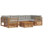 vidaXL Ensemble de canapés d'extérieur 7 pc Gris Naturel et Clair