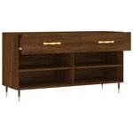 vidaXL Banc à chaussures chêne marron 102x35x55 cm bois d'ingénierie