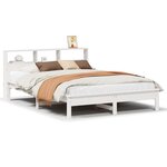 vidaXL Lit bibliothèque sans matelas blanc 120x200 cm bois pin massif