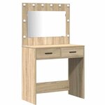 vidaXL Table de Toilette avec tiroir 2 Pièces Marron Bois d'ingénierie