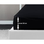Drap Housse 100  coton 140 x 190 x 30 cm noir