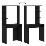 vidaXL Bureau d'ordinateur en chêne noir Chêne noir Bois massif  MDF