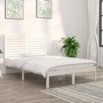 vidaXL Cadre de lit sans matelas blanc 140x190 cm bois massif