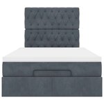 vidaXL Cadre de lit ottoman avec matelas gris foncé 120x190 cm velours