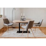 ORLANDO Table a manger a rallonge - Style industriel - Décor chene sonoma et noir - L 120-200 x P 80 x H 75 cm