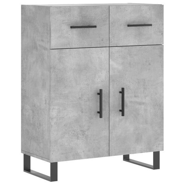 vidaXL Buffet gris béton 69 5x34x90 cm bois d'ingénierie