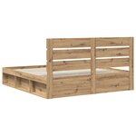 vidaXL Cadre de lit Chêne artisan 180 x 200 cm Pin massif