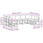 vidaXL Ensemble de canapés d'extérieur 9 Pièces Blanc et Beige