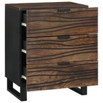 vidaXL Table de chevet - 50x33x60 cm  en bois de manguier massif et bois d'ingénierie.