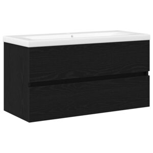 vidaXL Meuble de Lavabo de Salle de Bain Chêne noir 80 x 39 x 62 cm
