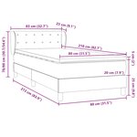 vidaXL Sommier à lattes de lit et matelas gris foncé 80x210 cm velours