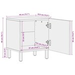 vidaXL Table de chevet noir 40x33 5x46 cm bois de manguier massif brut
