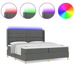 vidaXL Lit à ressorts avec matelas Gris 200 x 200 cm tissu