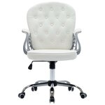 vidaXL Chaise de bureau pivotante Blanc Similicuir