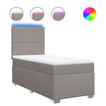 vidaXL Sommier à lattes de lit avec matelas Taupe 90x200 cm Tissu