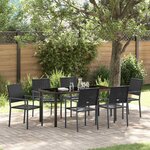 vidaXL Ensemble de salle à manger pour jardin 7 Pièces Noir Poly rotin
