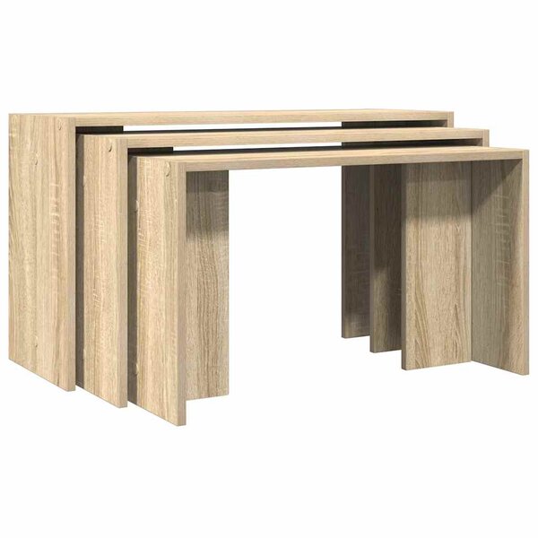 vidaXL Tables gigognes 3 Pièces chêne sonoma bois d'ingénierie
