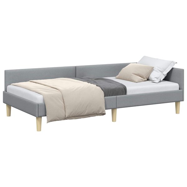 vidaXL Cadre de lit d'angle Gris clair 80 x 200 cm tissu