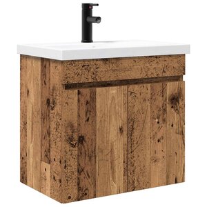 vidaXL Meuble de salle de bain avec robinet Bois ancien